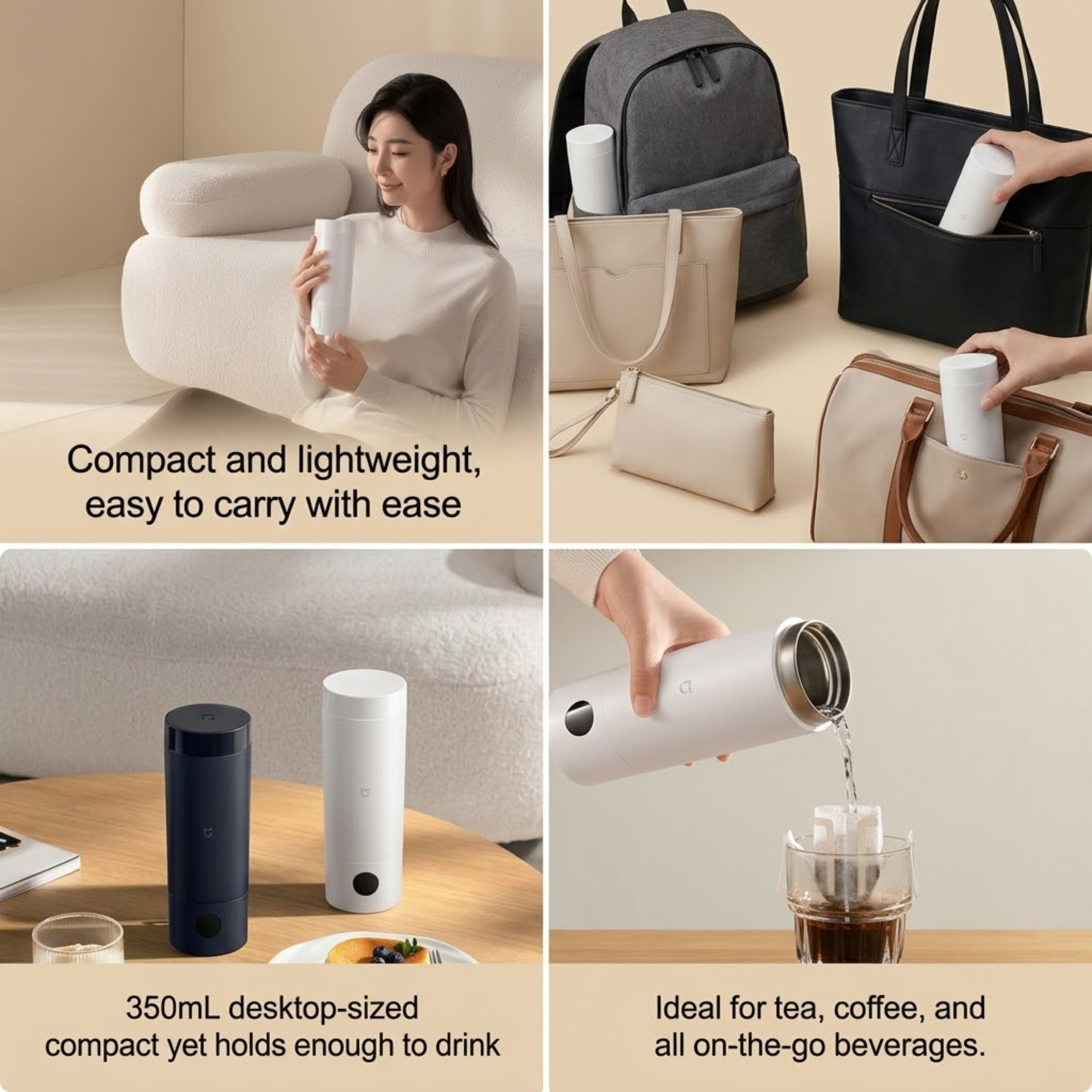 Smart Closed-Lid Travel Electric Heating Cup