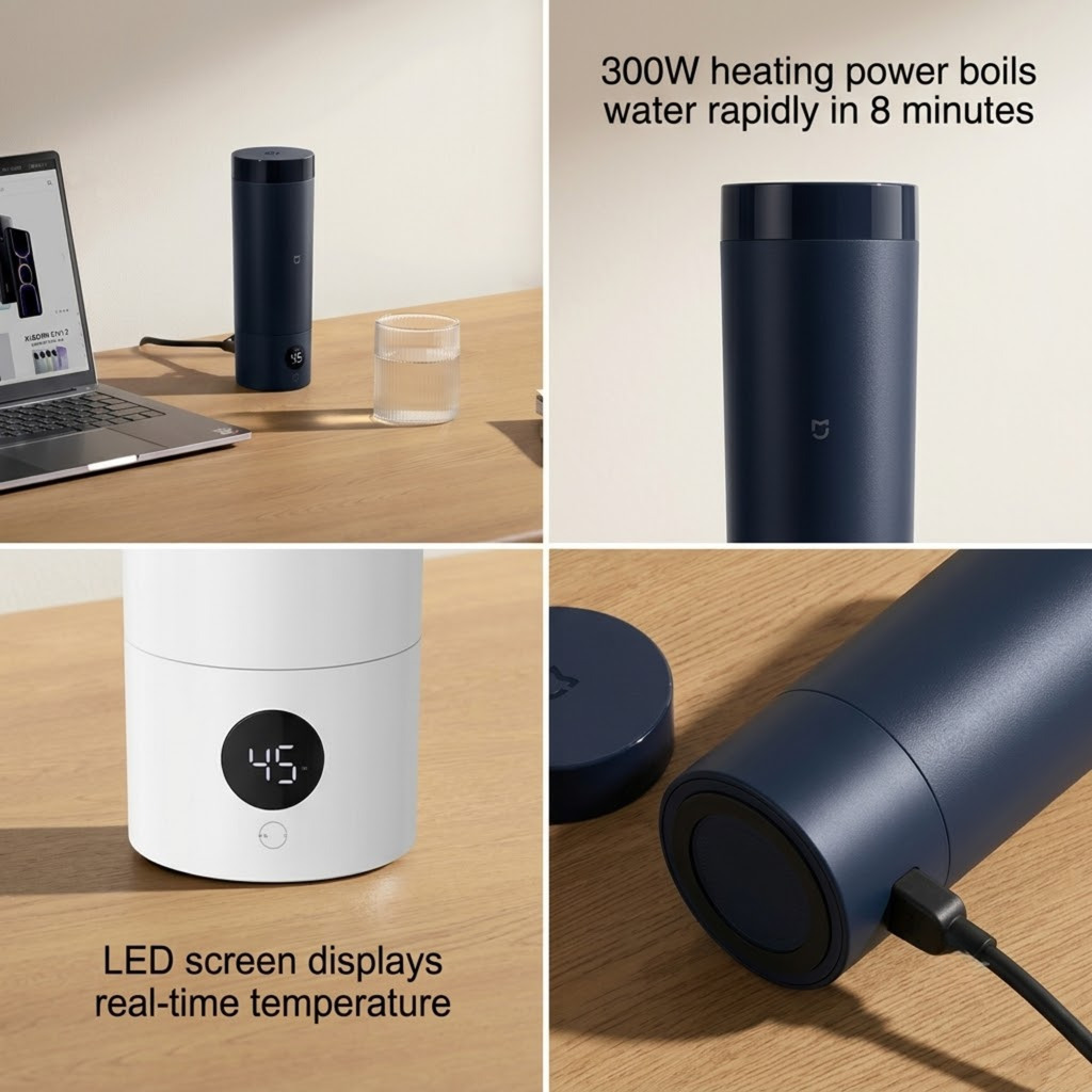 Smart Closed-Lid Travel Electric Heating Cup