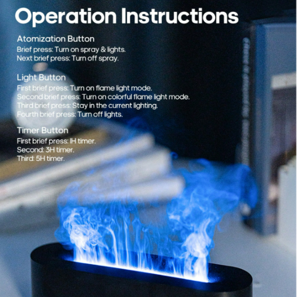 Premium LED Flame Aroma Diffuser & Humidifier