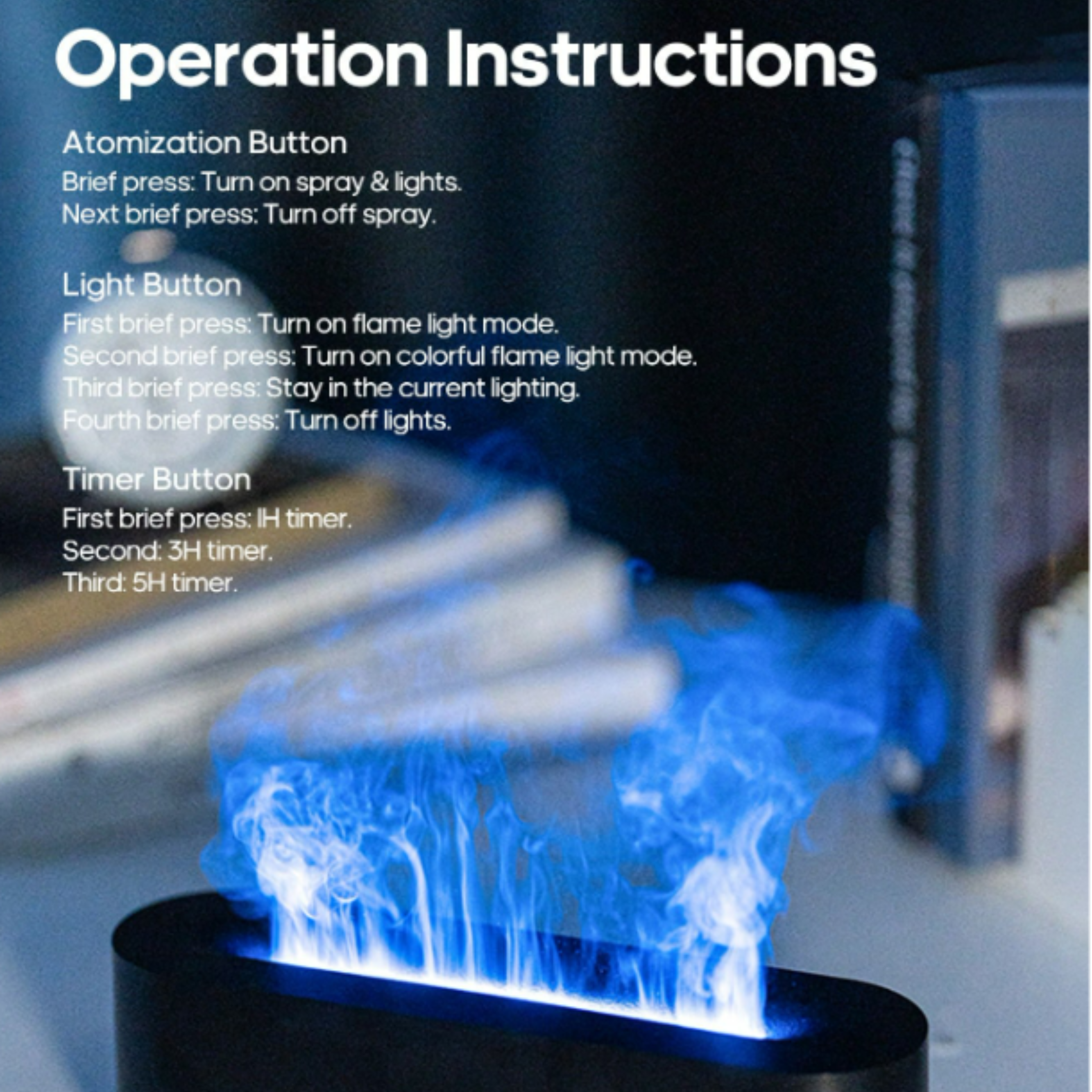 Premium LED Flame Aroma Diffuser & Humidifier