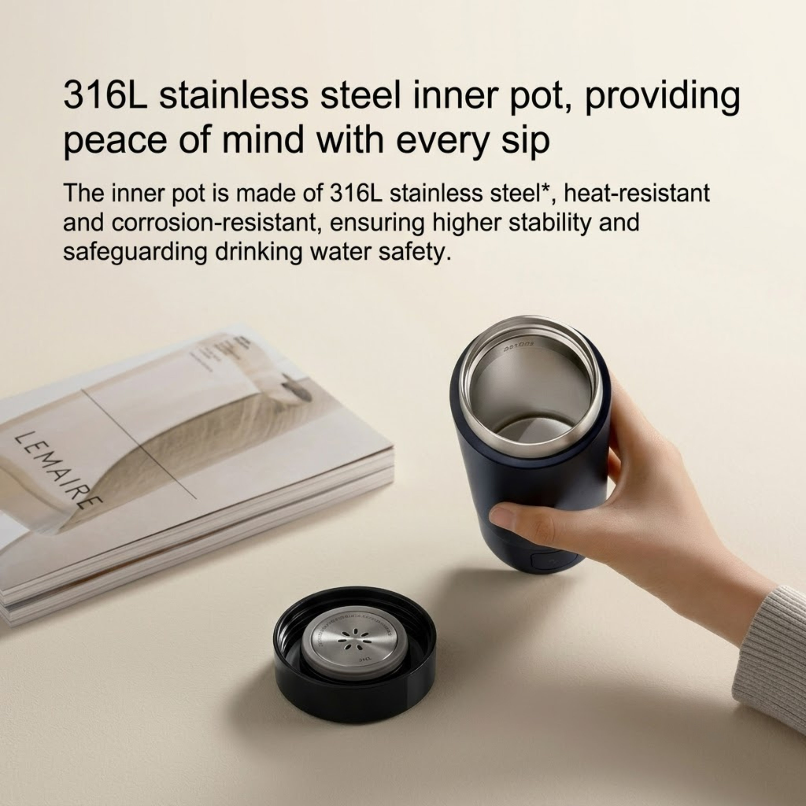 Smart Closed-Lid Travel Electric Heating Cup