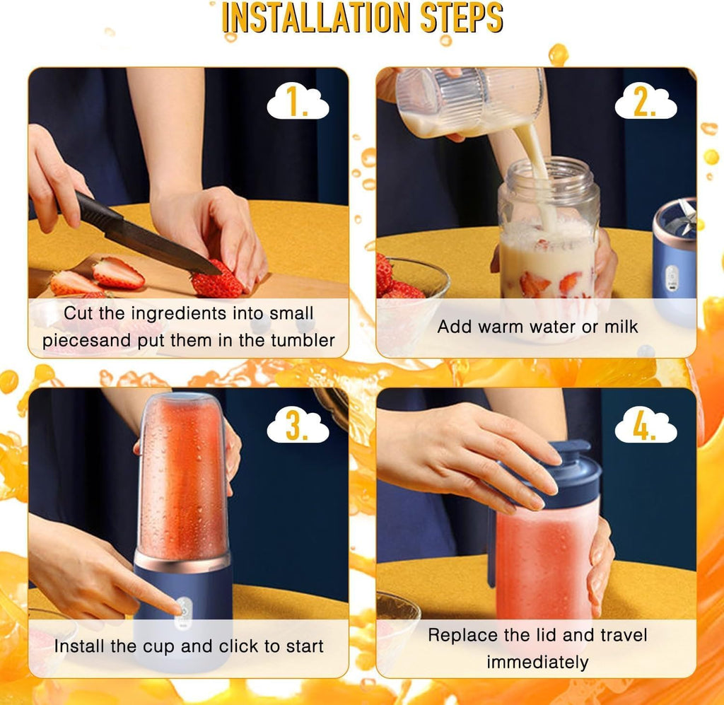 6-Blade Convertible Portable USB Blender