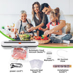 2-in-1 Smart Touch Vacuum Sealer Machine with Built-in Cutter for Wet/Dry Food