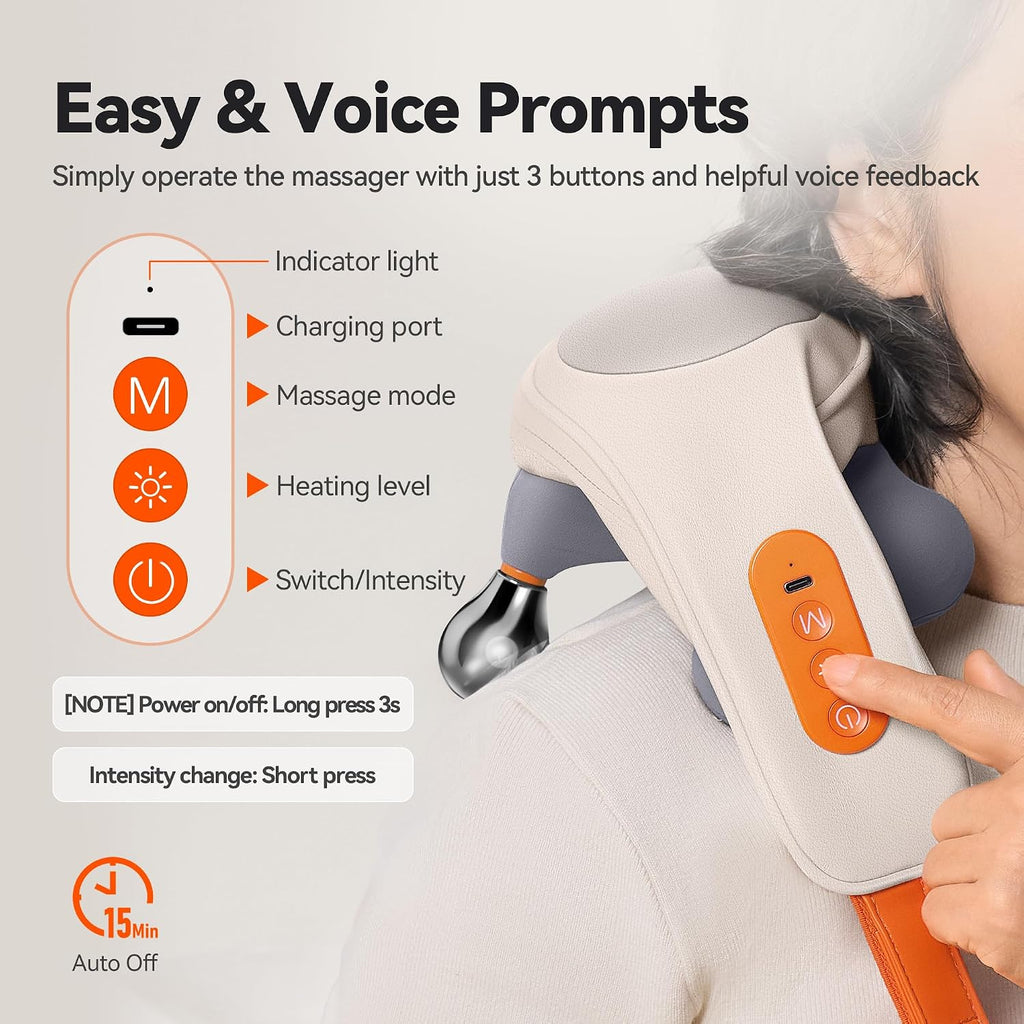 Portable Neck & Shoulder Massager with Heat