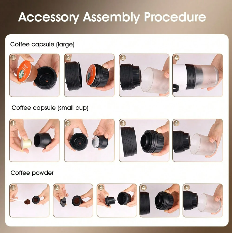 Portable 3-in-1 Espresso Coffee Maker