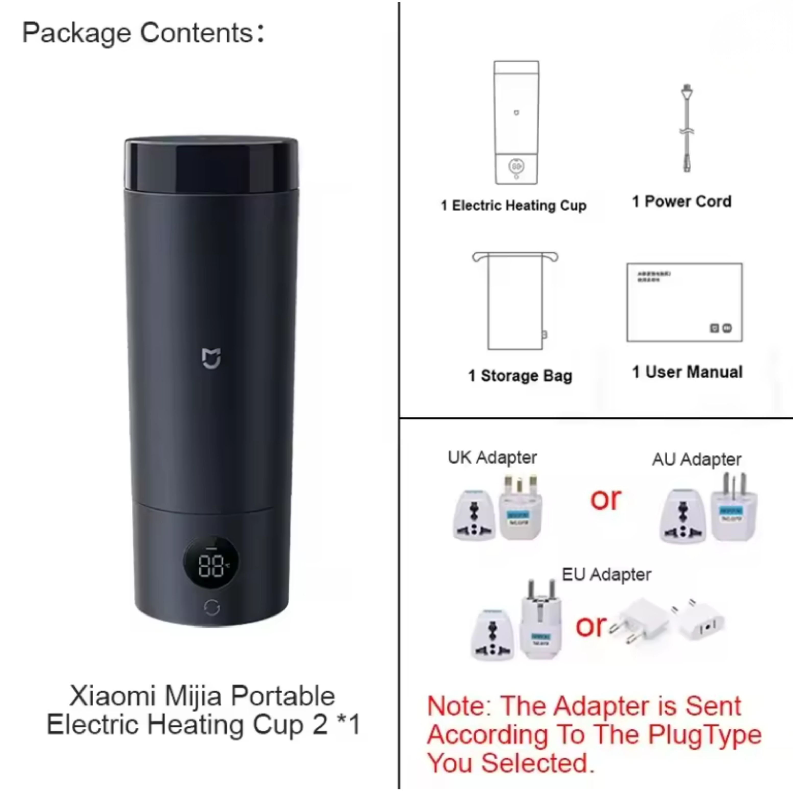 Smart Closed-Lid Travel Electric Heating Cup