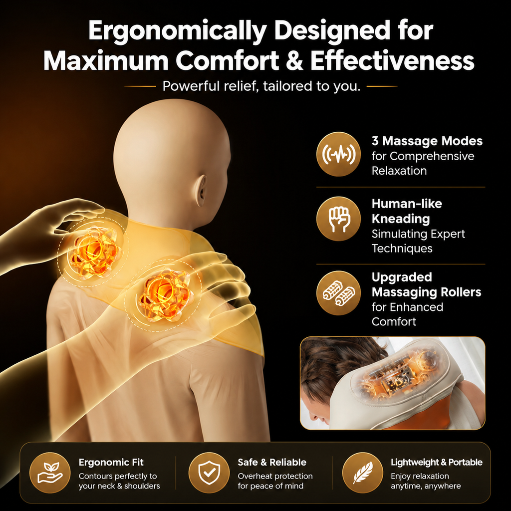 Portable Neck & Shoulder Massager with Heat